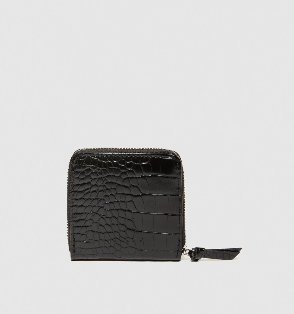 Medium crocodile print wallet - null - Black | Sisley image number 2